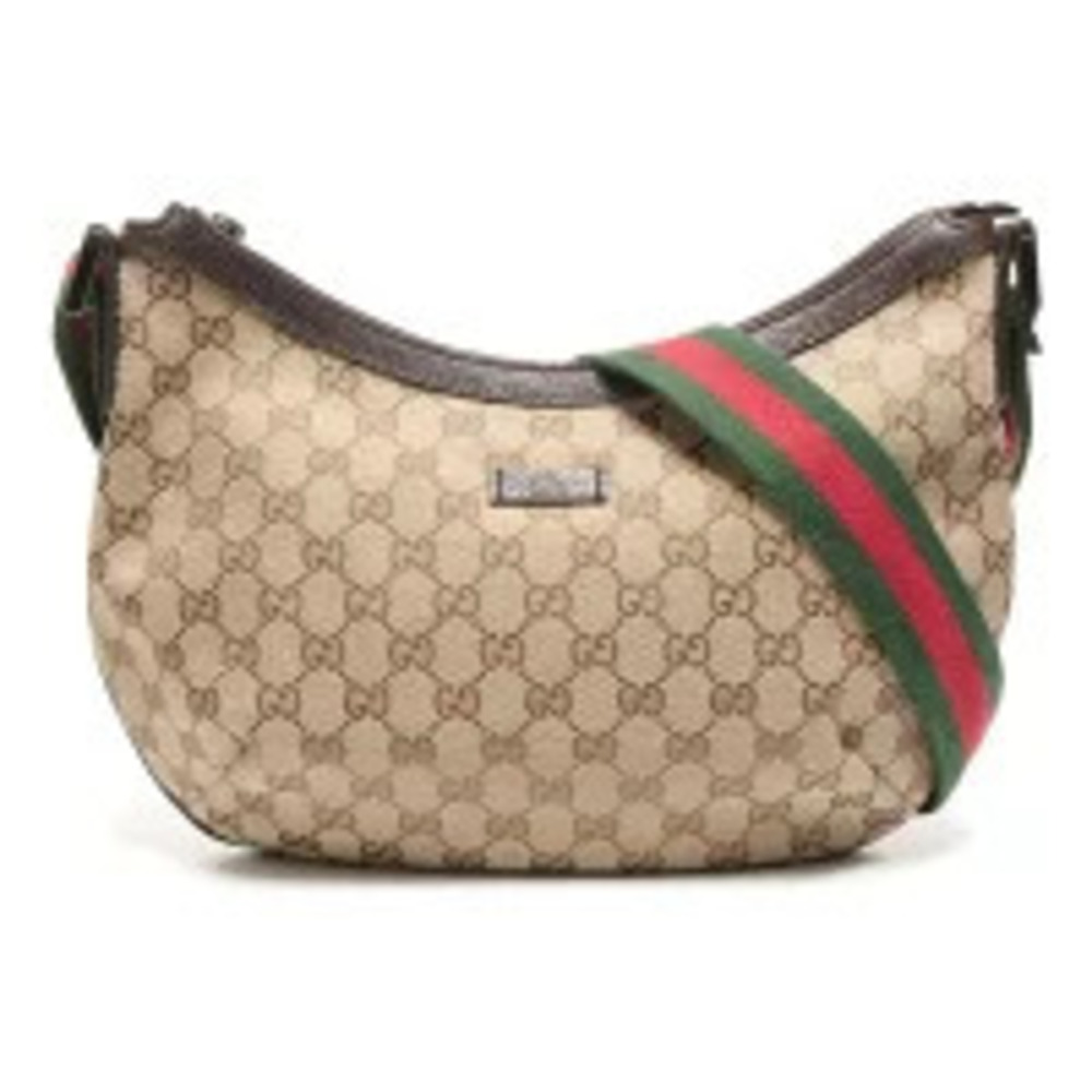 Gucci GG Canvas Half Moon Shoulder Bag Brown - Picture 2 of 13